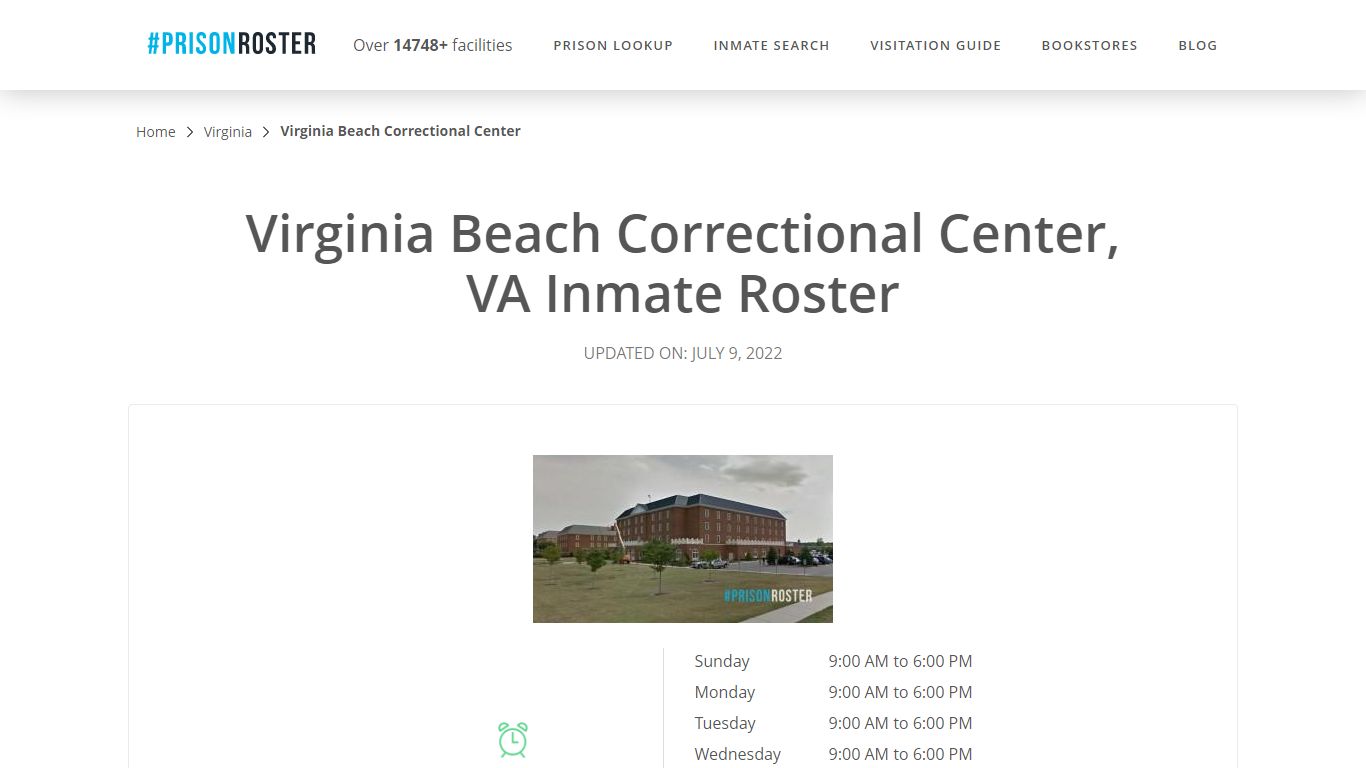 Virginia Beach Correctional Center, VA Inmate Roster - Prisonroster